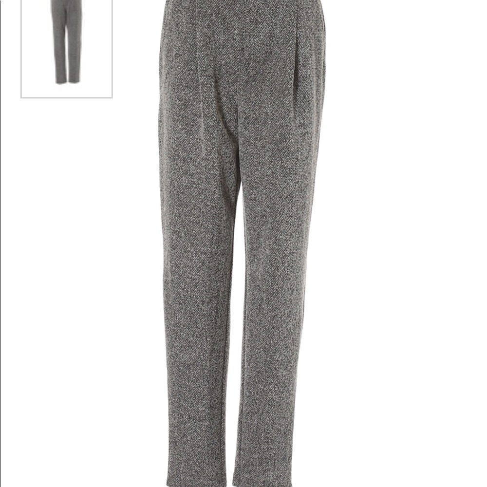 Leith herringbone tweed-like pleated trouser